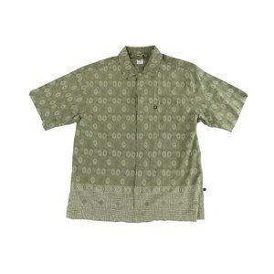 The North Face A5 Series Mens Hawaiian Shirt L Green Aztek Print